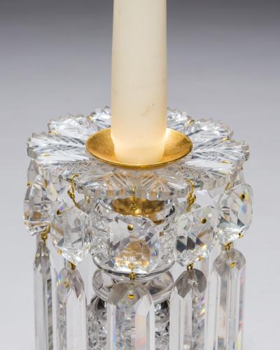 A PAIR OF UNUSUAL RECTANGULAR BASE LUSTRES