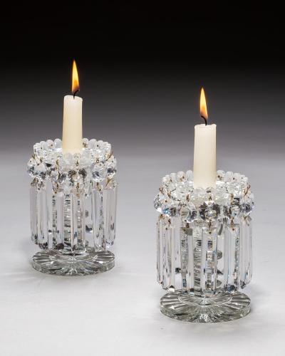 A PAIR OF WILLIAM IV CUT GLASS LUSTRES