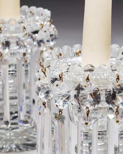 A PAIR OF WILLIAM IV CUT GLASS LUSTRES