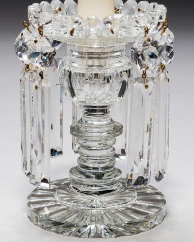 A PAIR OF WILLIAM IV CUT GLASS LUSTRES
