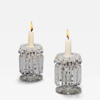 A PAIR OF WILLIAM IV CUT GLASS LUSTRES