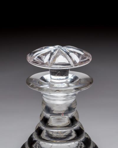 A PAIR OF WILLIAM IV PILLAR CUT DECANTERS