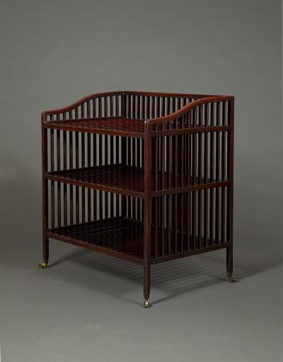 A PIERCED GEORGE III MAHOGANY FOLIO CABINET WITH DETACHABLE SLIDES