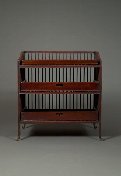 A PIERCED GEORGE III MAHOGANY FOLIO CABINET WITH DETACHABLE SLIDES