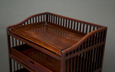 A PIERCED GEORGE III MAHOGANY FOLIO CABINET WITH DETACHABLE SLIDES