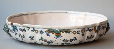 A POLYCHROME 18TH CENTURY FAIENCE BASSIN