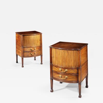 A Pair Of George III Period Mahogany Bedside Cupboards