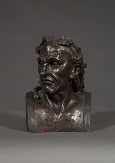 A Pair Of Glazed Terracotta Busts Depicting Two Greek Philosophers