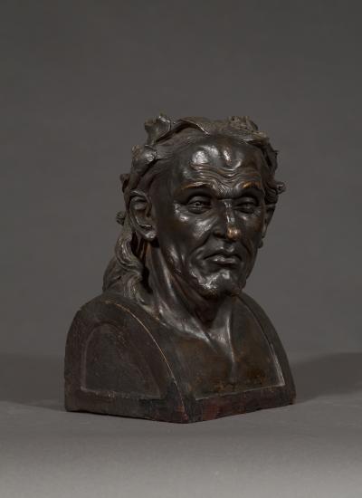 A Pair Of Glazed Terracotta Busts Depicting Two Greek Philosophers