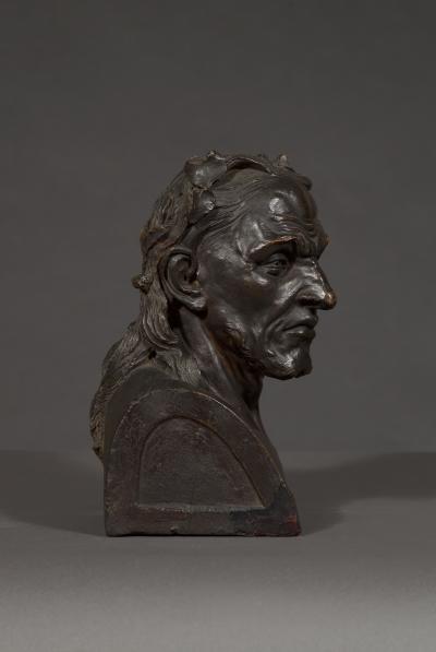 A Pair Of Glazed Terracotta Busts Depicting Two Greek Philosophers