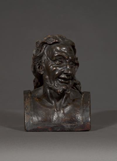 A Pair Of Glazed Terracotta Busts Depicting Two Greek Philosophers