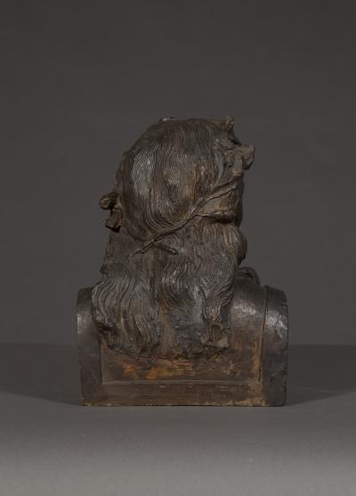 A Pair Of Glazed Terracotta Busts Depicting Two Greek Philosophers