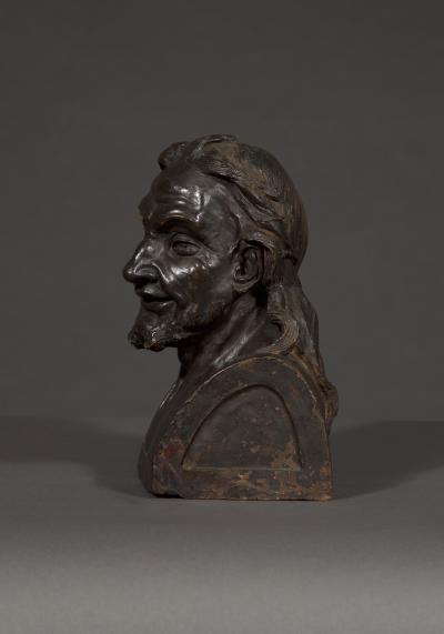 A Pair Of Glazed Terracotta Busts Depicting Two Greek Philosophers