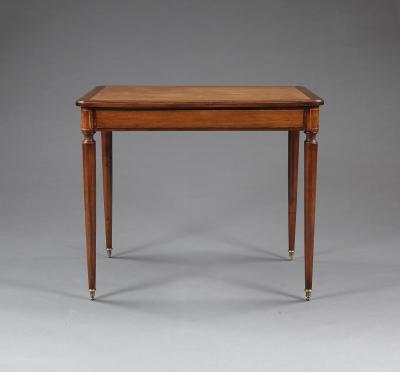 A Pair Of Mahogany And Birds Eye Maple Occasional Tables In The Directoire Taste