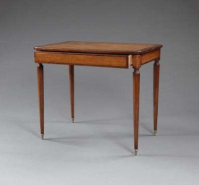 A Pair Of Mahogany And Birds Eye Maple Occasional Tables In The Directoire Taste
