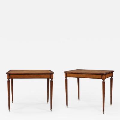 A Pair Of Mahogany And Birds Eye Maple Occasional Tables In The Directoire Taste