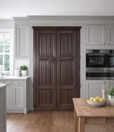 A Pair of 16th c Carved Tudor Doors