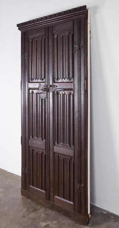 A Pair of 16th c Carved Tudor Doors