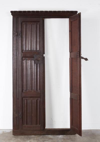 A Pair of 16th c Carved Tudor Doors