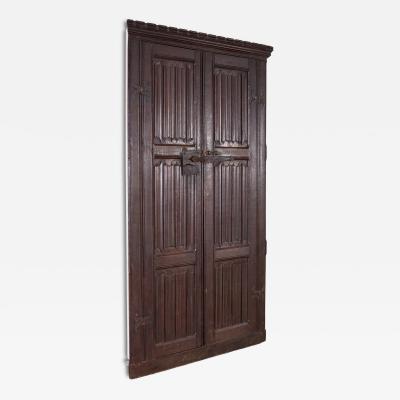 A Pair of 16th c Carved Tudor Doors