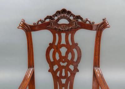 A Pair of 18th C Portuguese Rosewood Armchairs in the Chippendale Style