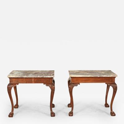A Pair of 18th c George II Marble Top Consoles