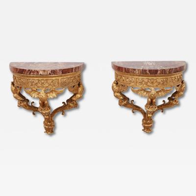 A Pair of 18th c Italian Consoles