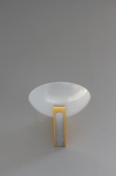 A Pair of 1950s Brass and Lucite Sconces
