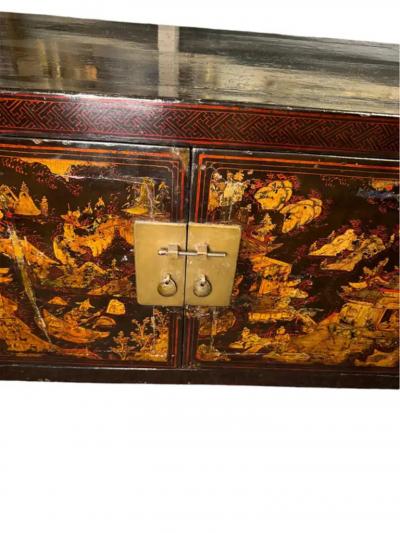 A Pair of 19th Century Black Lacquer Cabinet