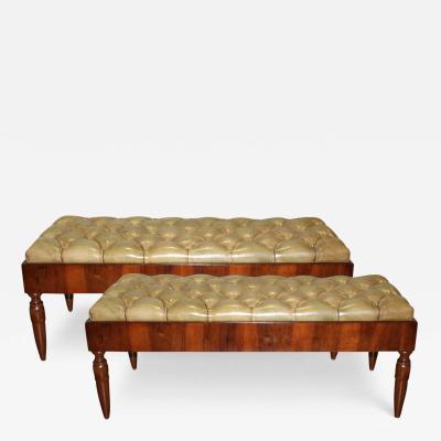 A Pair of 19th Century French Directoire Walnut Benches
