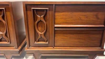 A Pair of American Modern Walnut Night Tables