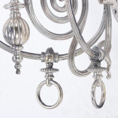 A Pair of American Silver Plated Three Light Sconces C 1920 