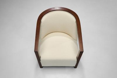 A Pair of Art Deco Armchairs with Stained Wood Europe ca 1930s