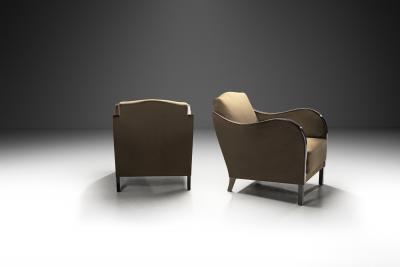 A Pair of Art Deco Velvet Armchairs Europe First Half of the 20th Century