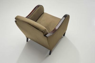 A Pair of Art Deco Velvet Armchairs Europe First Half of the 20th Century