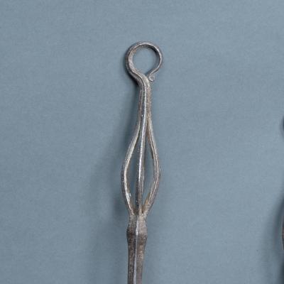 A Pair of Arts Crafts Steel Fire Utensils