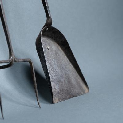 A Pair of Arts Crafts Steel Fire Utensils