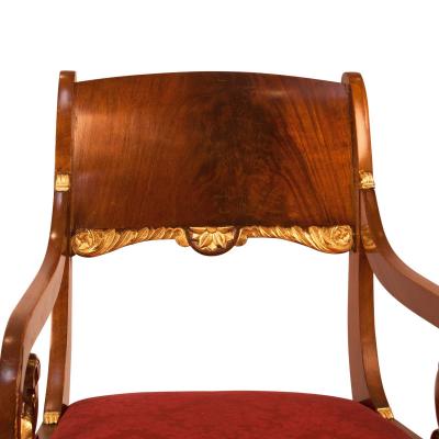 A Pair of Baltic Mahogany Armchairs circa 1900