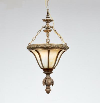 A Pair of Belle Epoque Bronze Hanging Lanterns