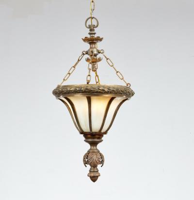 A Pair of Belle Epoque Bronze Hanging Lanterns