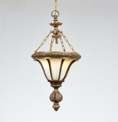 A Pair of Belle Epoque Bronze Hanging Lanterns