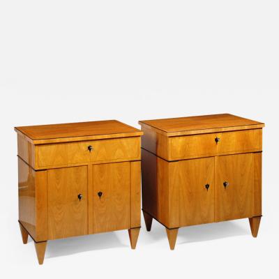 A Pair of Biedermeier Style Two Door Night Stands by Iliad Design