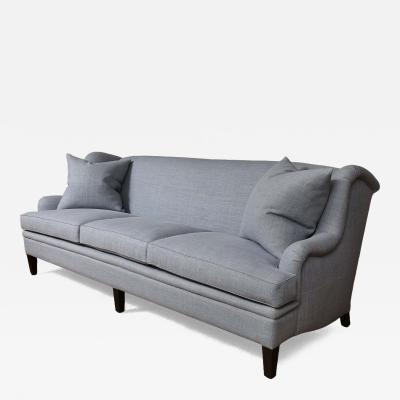 A Pair of Blue Linen Sofas