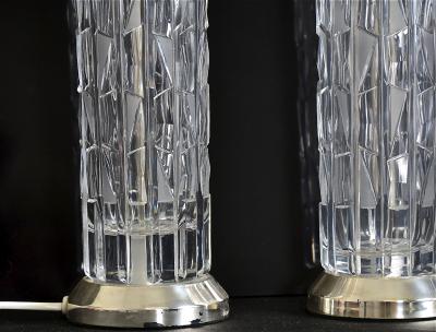A Pair of Bohemian Crystal Table Lamps Produced by Bergboms