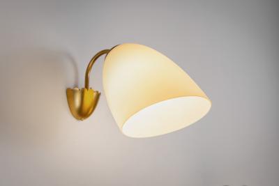 A Pair of Brass and Opal Glass Wall Lamps Finland ca 1960s