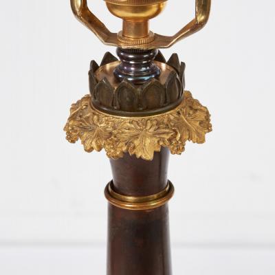 A Pair of Bronze Neoclassical Lamps