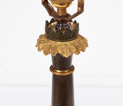 A Pair of Bronze Neoclassical Lamps