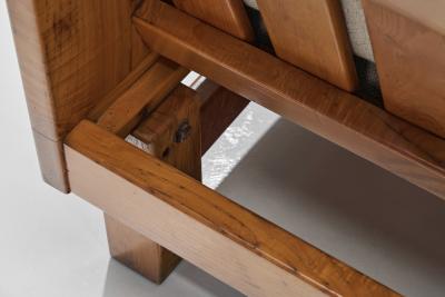 A Pair of Brutalist Oak Armchairs Spain 1960s