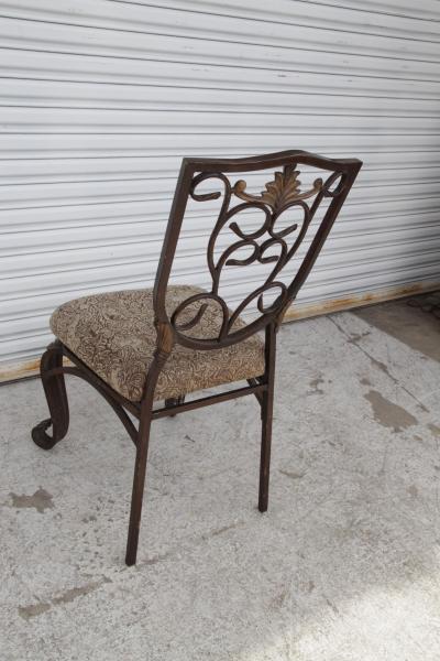 A Pair of Cafe Side Accent Wrought Iron Chairs