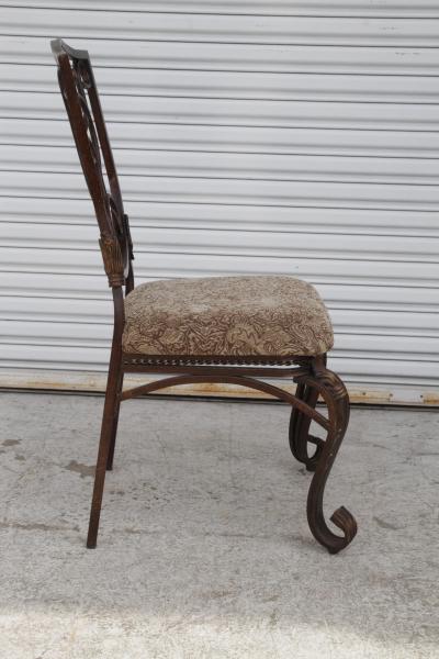 A Pair of Cafe Side Accent Wrought Iron Chairs